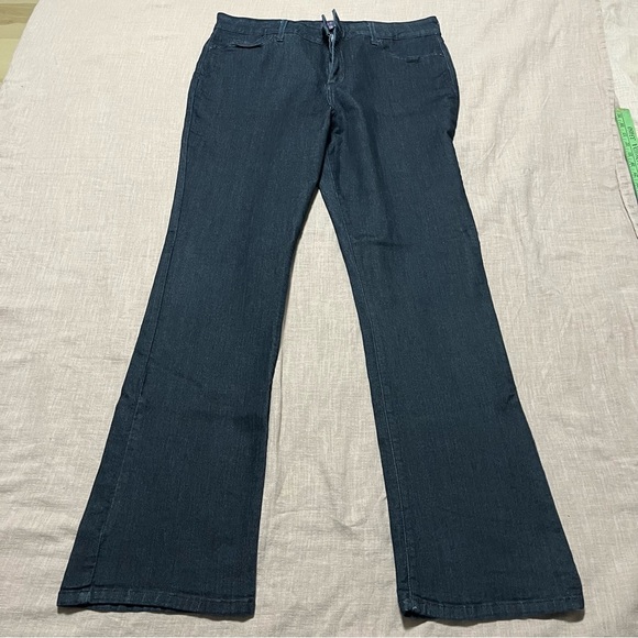 NYDJ Dark Wash Mini Boot Cut Wide Leg Jeans Plus Size 16 Flare Casual Western - Picture 2 of 7
